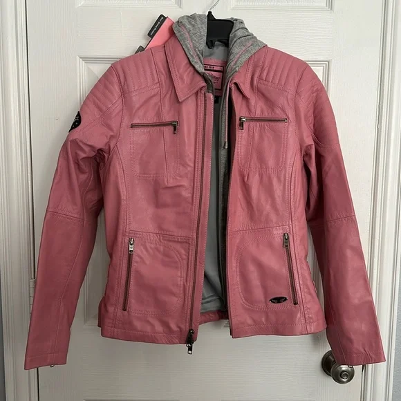 **RARE** Harley-Davidson Pink Leather Jacket Pink Label Collection - Picture 2 of 11